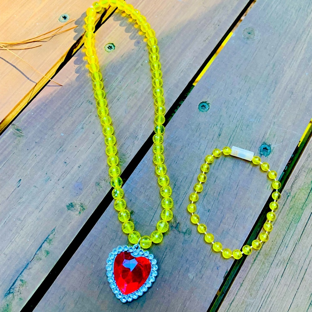 Disney Princess necklace and matching bracelet set Beauty the beast